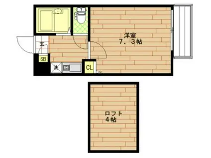 エスグランデ渋川(1K/3階)の間取り写真