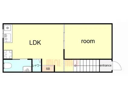 パークサイド菊水(1LDK/2階)の間取り写真