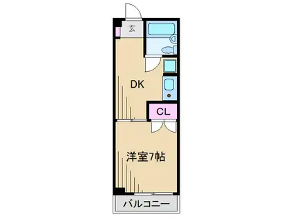 マンションアムール(1DK/1階)の間取り写真