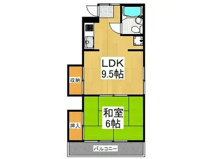 シティ元町(1LDK/2階)の間取り写真