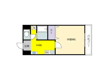 ブローニュ神山(1K/4階)の間取り写真