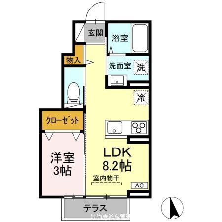 ヴィラ ベアテ(1LDK/1階)の間取り写真