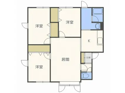 ヤマトハウスII(3LDK/2階)の間取り写真