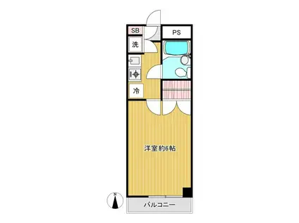 パークサイド自由が丘(1K/2階)の間取り写真