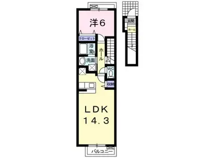 カーサ・エテルノ(1LDK/2階)の間取り写真