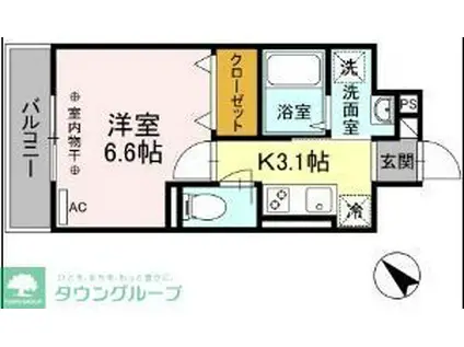 マ・メゾン鵠沼花沢 A(1K/3階)の間取り写真