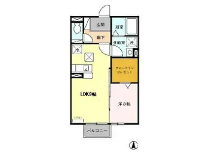 KSハイムII(1LDK/1階)の間取り写真