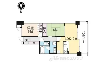 サーパス桂(2LDK/4階)の間取り写真