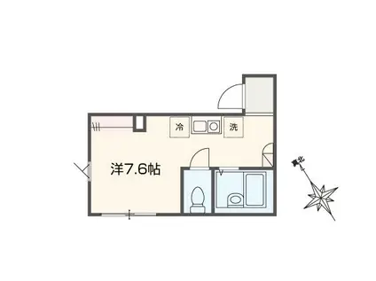 メルディア海老名(ワンルーム/1階)の間取り写真