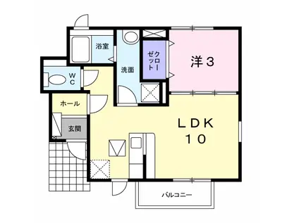 コートシャルマンIX(1LDK/1階)の間取り写真