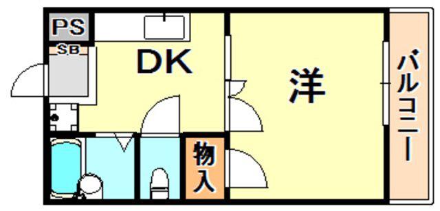 シーサイドハイツ(1DK/5階)の間取り写真