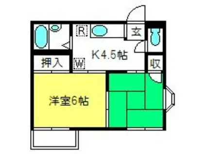 エクセルコーポB棟(2K/2階)の間取り写真