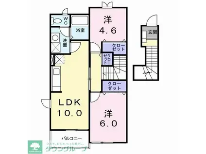 ステラキッズB(2LDK/2階)の間取り写真