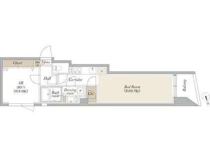 OZIO西荻窪(1LDK/4階)の間取り写真