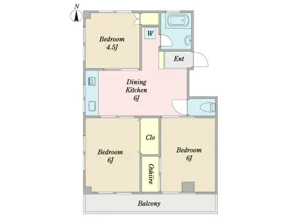 サトウビル(3DK/4階)の間取り写真