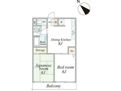 どみしるまーさ西館(2DK/3階)の間取り写真