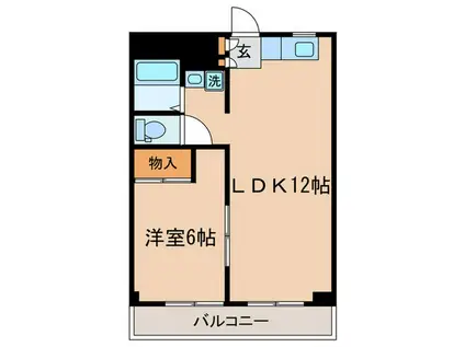 ハイツオトワ(1LDK/1階)の間取り写真