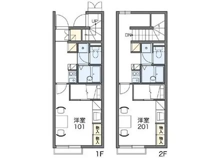 レオパレスプルメリア(1K/1階)の間取り写真