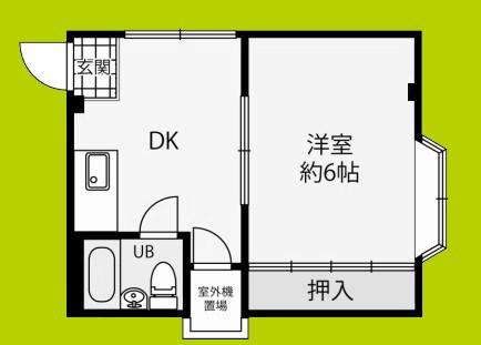 パークサイド平野A(1DK/2階)の間取り写真