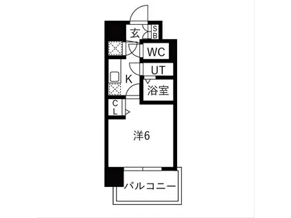 レジュールアッシュ緑橋駅前(1K/3階)の間取り写真