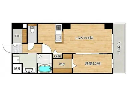 橋本町柴崎ビル(1LDK/8階)の間取り写真