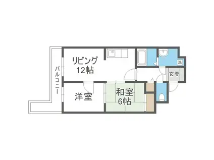 エクレール羊ヶ丘(2LDK/2階)の間取り写真