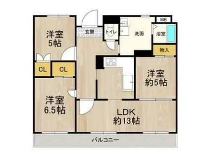 マンションフォルツーナ(3LDK/3階)の間取り写真