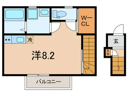 アルポルト西江井ヶ島(ワンルーム/2階)の間取り写真