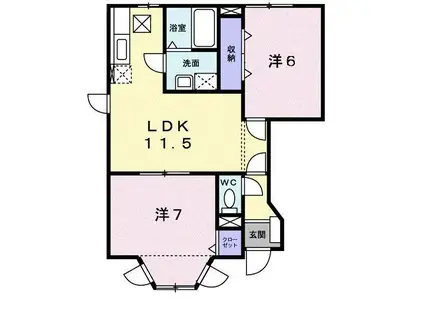 エスポアール III(2LDK/1階)の間取り写真