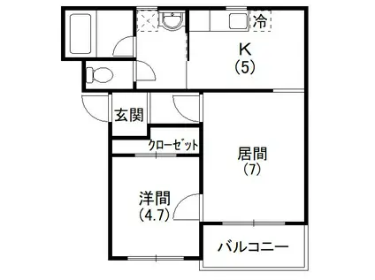 コンフォードIII(1LDK/3階)の間取り写真
