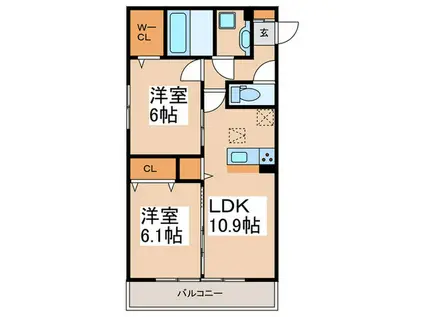 PREMIERE(2LDK/1階)の間取り写真