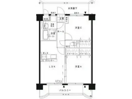 GRANDO DE OSHIMA(2LDK/1階)の間取り写真