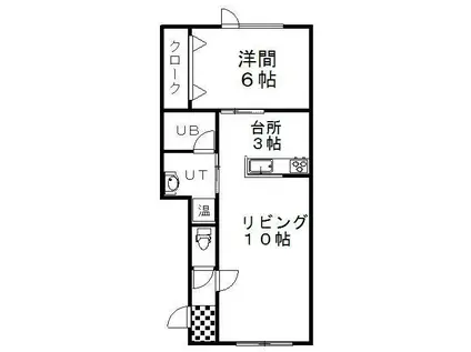 ルラーシュ(1LDK/2階)の間取り写真