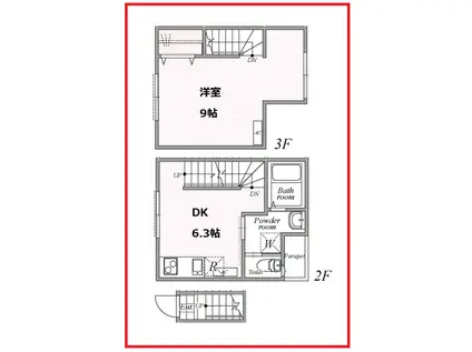 リレーション青砥(1DK/1階)の間取り写真