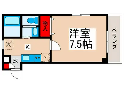 グリーンハウスK(1K/1階)の間取り写真