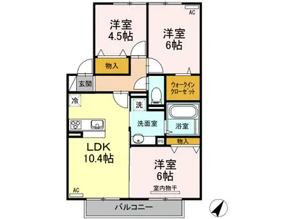 プチプランタン花山手(3LDK/2階)の間取り写真