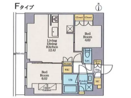 クレストコート東日暮里(2LDK/6階)の間取り写真