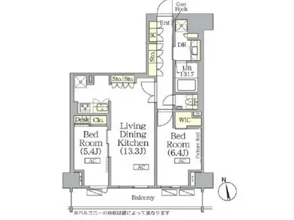 ザパークハビオ神楽坂レジデンスサウスザパークハビオ神楽坂レジデ(2LDK/10階)の間取り写真