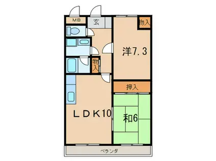 アークヒルズ和弘(2LDK/2階)の間取り写真