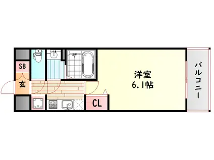 ファステート大正駅前トロフィ(1K/5階)の間取り写真