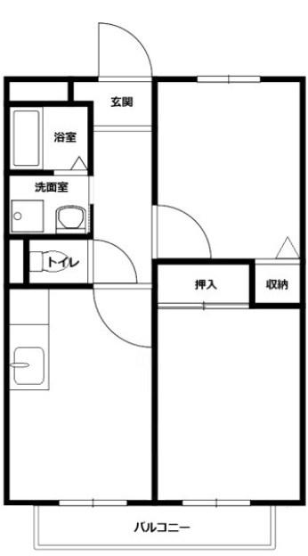 ハイム桜谷(2LDK/2階)の間取り写真