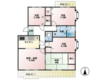 新横浜ニューライフ(4LDK/5階)の間取り写真