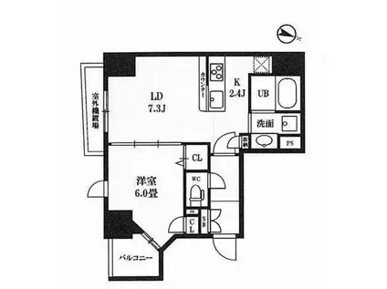 レクシード神田 PEAKS神田(1LDK/4階)の間取り写真