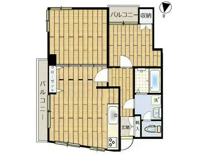 アーバンナイスコガ(2LDK/3階)の間取り写真