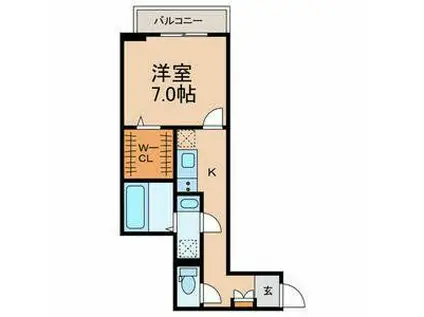 アーバンライフ津田沼(1K/1階)の間取り写真