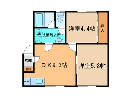 ヴィラマキタ(2DK/2階)の間取り写真