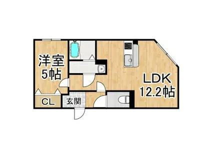 ブライズシーズン川上(1LDK/3階)の間取り写真