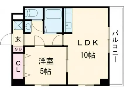 Mプラザ香里一番館(1LDK/4階)の間取り写真