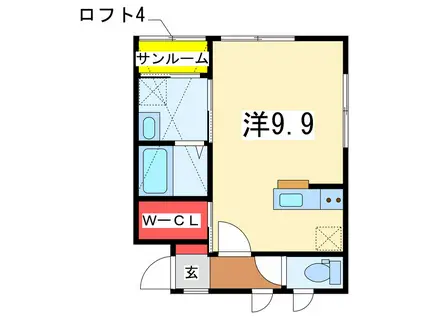 CASA南浜(ワンルーム/2階)の間取り写真