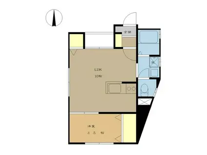 パインテイル II(1LDK/1階)の間取り写真